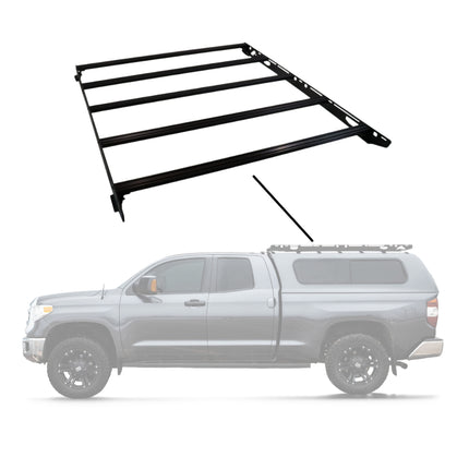 Sherpa 161344 Crows Nest Universal Truck Topper Rack for 5ft Bed with 48" Crossbar -  1/4" Aircraft-Grade Aluminum, Drill-Free, Adjustable Feet for Topper Fit