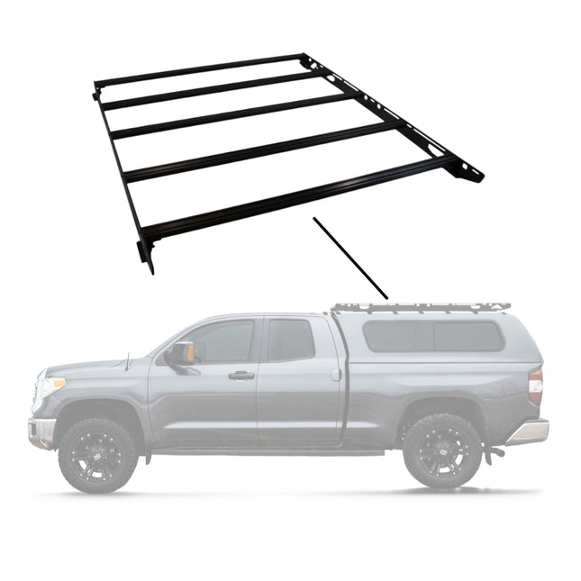 Sherpa 161344 Crows Nest Universal Truck Topper Rack for 5ft Bed with 48" Crossbar -  1/4" Aircraft-Grade Aluminum, Drill-Free, Adjustable Feet for Topper Fit