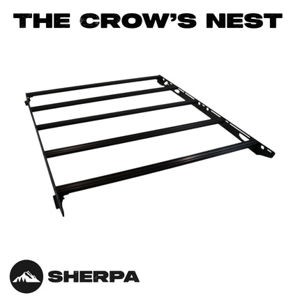 Sherpa 161344 Crows Nest Universal Truck Topper Rack for 5ft Bed with 48" Crossbar -  1/4" Aircraft-Grade Aluminum, Drill-Free, Adjustable Feet for Topper Fit