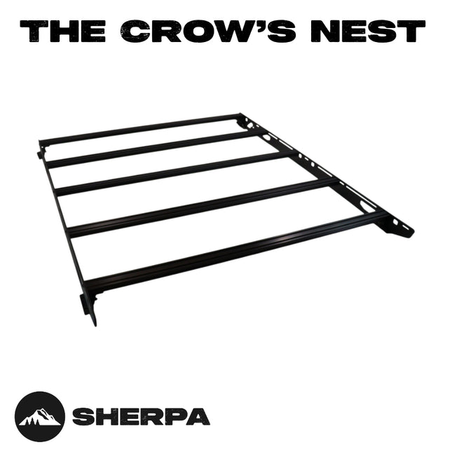 Sherpa 161344 Crows Nest Universal Truck Topper Rack for 5ft Bed with 48" Crossbar -  1/4" Aircraft-Grade Aluminum, Drill-Free, Adjustable Feet for Topper Fit