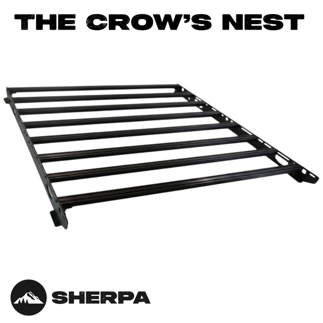 Sherpa 164444 Crows Nest Universal Truck Topper Rack for 6.5ft Bed with 53" Crossbar - 1/4" Aircraft-Grade Aluminum, Drill-Free, Adjustable Feet for Topper Fit