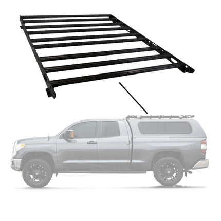 Sherpa 165644 Crows Nest Universal Truck Topper Rack for 8ft Bed with 56" Crossbar - 1/4" Aircraft-Grade Aluminum, Drill-Free, Adjustable Feet for Topper Fit
