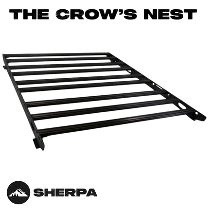 Sherpa 165644 Crows Nest Universal Truck Topper Rack for 8ft Bed with 56" Crossbar - 1/4" Aircraft-Grade Aluminum, Drill-Free, Adjustable Feet for Topper Fit