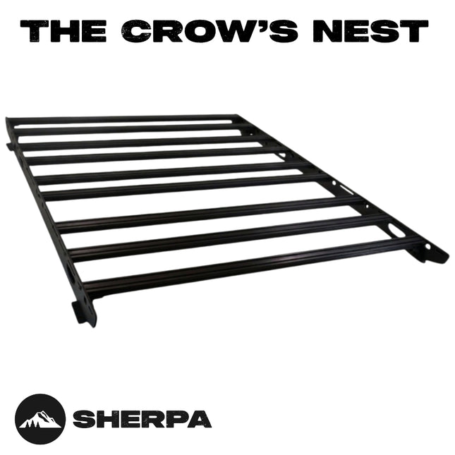 Sherpa 165644 Crows Nest Universal Truck Topper Rack for 8ft Bed with 56" Crossbar - 1/4" Aircraft-Grade Aluminum, Drill-Free, Adjustable Feet for Topper Fit