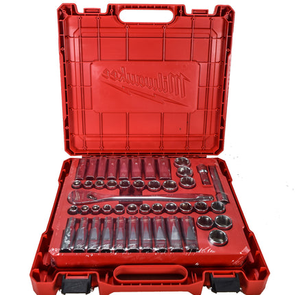Milwaukee 48-22-9010 1/2" SAE/Metric Ratchet and Socket Wrench Set (47-Piece)