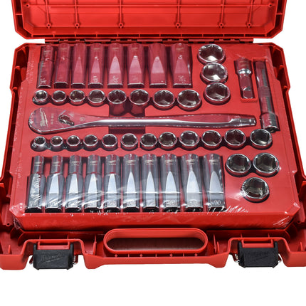 Milwaukee 48-22-9010 1/2" SAE/Metric Ratchet and Socket Wrench Set (47-Piece)