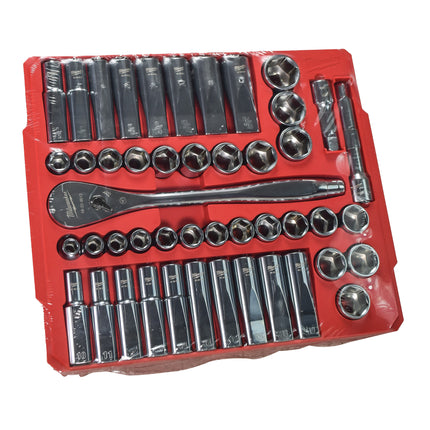 Milwaukee 48-22-9010 1/2" SAE/Metric Ratchet and Socket Wrench Set (47-Piece)