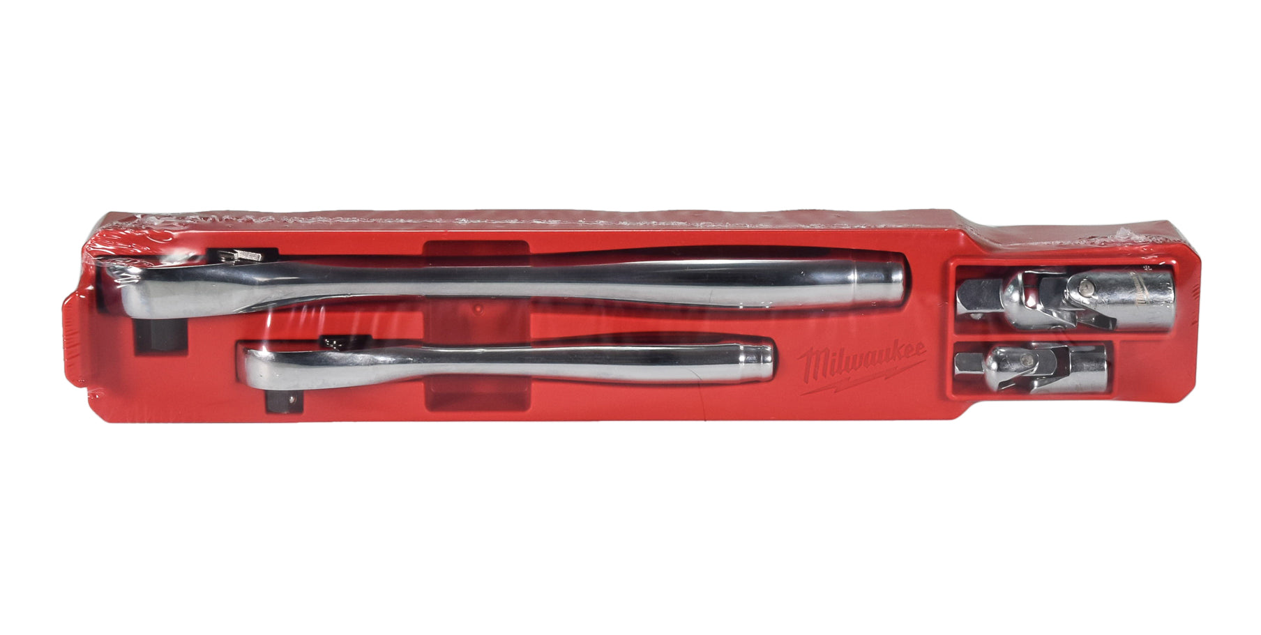 Milwaukee 48-22-9486 106-Piece 1/4 in. and 3/8 in. Drive SAE and Metric Ratchet and Socket Mechanics Tool Set with PACKOUT Low-Profile Organizer, 90-Tooth Ratchet, FOUR FLAT Sockets, IP65-Rated Case