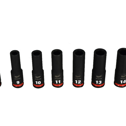 Milwaukee 49-66-6801 SHOCKWAVE Impact-Duty 3/8 in. Drive Metric Deep Well Impact PACKOUT Socket Set (19-Piece)
