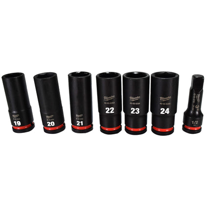 Milwaukee 49-66-6803  Impact Duty 1/2" Drive Metric Deep Well PACKOUT Socket Set (16-Piece)