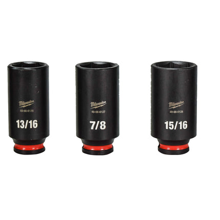 Milwaukee 49-66-7006 SHOCKWAVE 3/8 in. Drive Deep Well 6 Point Impact Socket Set (12-Piece)