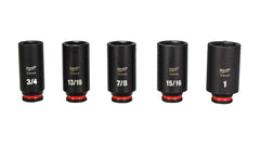Milwaukee 49-66-7006 SHOCKWAVE 3/8 in. Drive Deep Well 6 Point Impact Socket Set (12-Piece)