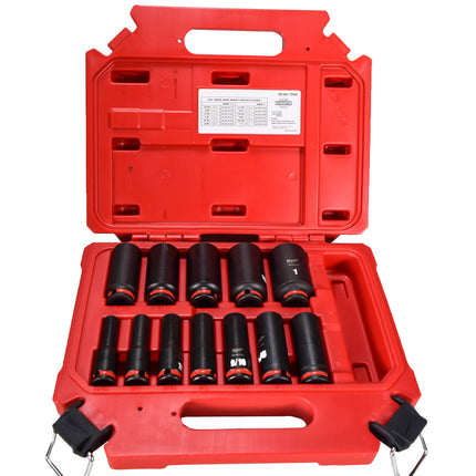Milwaukee 49-66-7006 SHOCKWAVE 3/8 in. Drive Deep Well 6 Point Impact Socket Set (12-Piece)