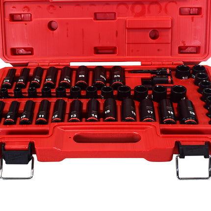 Milwaukee 49-66-7009 43PCSHOCKWAVE Impact Duty 3/8" Drive SAE & Metric Deep 6 Point Socket Set