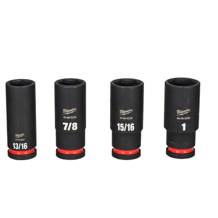 Milwaukee 49-66-7011 SHOCKWAVE 1/2 in. Drive SAE Deep Well Impact Socket Set (12-Piece)
