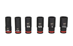 Milwaukee 49-66-7011 SHOCKWAVE 1/2 in. Drive SAE Deep Well Impact Socket Set (12-Piece)