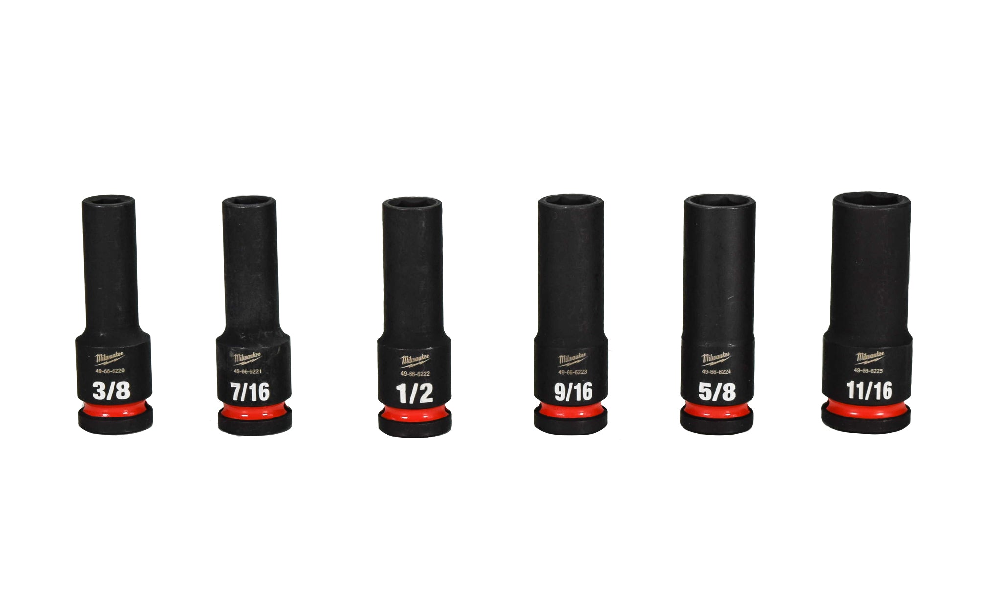 Milwaukee 49-66-7011 SHOCKWAVE 1/2 in. Drive SAE Deep Well Impact Socket Set (12-Piece)