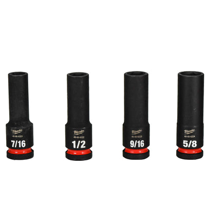 Milwaukee 49-66-7011 SHOCKWAVE 1/2 in. Drive SAE Deep Well Impact Socket Set (12-Piece)
