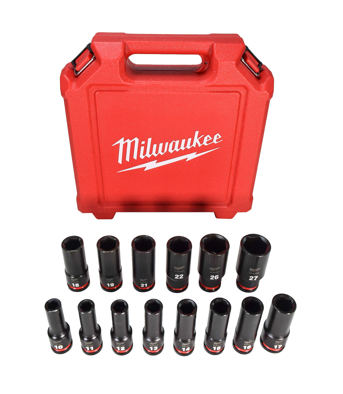 Milwaukee 49-66-7014 SHOCKWAVE 1/2" Drive 6 Point Impact Socket Set (14-Piece)