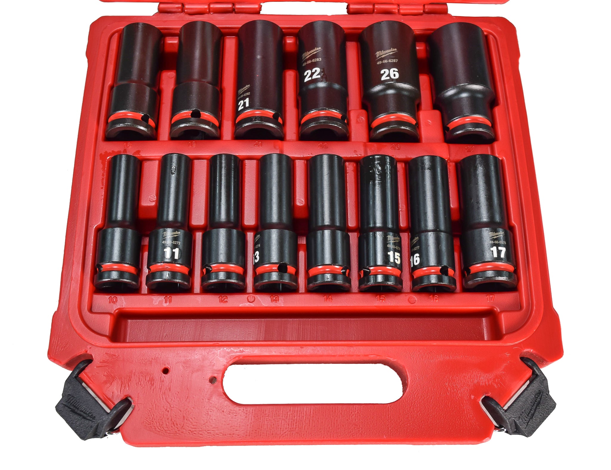 Milwaukee 49-66-7014 SHOCKWAVE 1/2" Drive 6 Point Impact Socket Set (14-Piece)