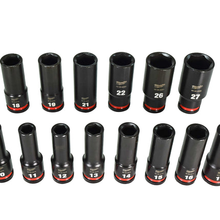 Milwaukee 49-66-7014 SHOCKWAVE 1/2" Drive 6 Point Impact Socket Set (14-Piece)