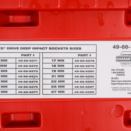 Milwaukee 49-66-7014 SHOCKWAVE 1/2" Drive 6 Point Impact Socket Set (14-Piece)