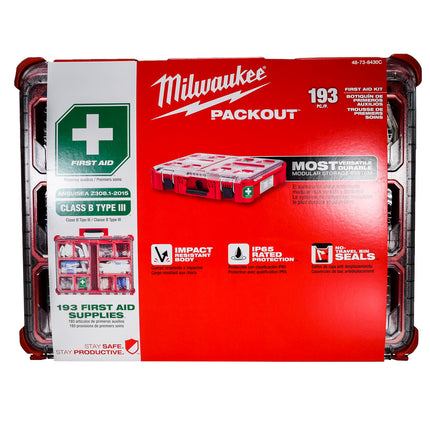 Milwaukee 48-73-8430C Class B Type 3 Packout First Aid Kit (193-Piece