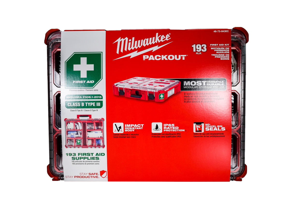 Milwaukee 48-73-8430C Class B Type 3 Packout First Aid Kit (193-Piece
