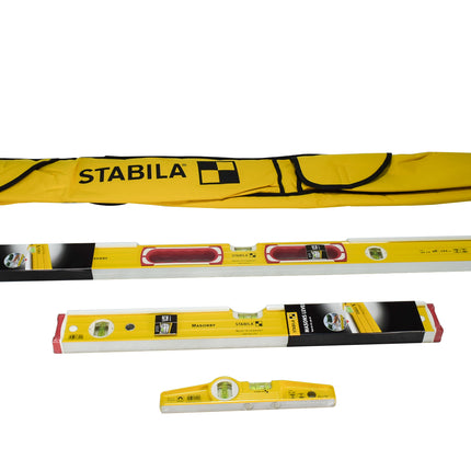 Stabila 48296 10"/24"/48" Type 192-2 K Masonry 3-Level Set with Case