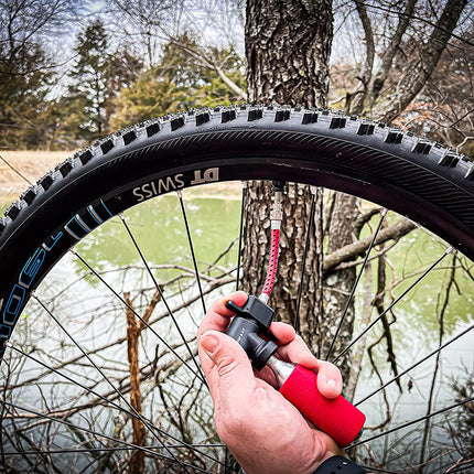 Stop & Go 100 27 Piece Bicycle Repair & Inflation Kit for Tubeless and Tube-Type Tires Works on BMX, XC, Mountain, Road, Gravel, & E-Bikes (4 Patches & 10 Rope Plugs)