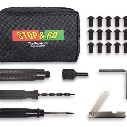 Stop & Go 1000A 22 Piece Tubeless Tire Pocket Plugger Repair Kit for Punctures and Flats on Car, Motorcycle, ATV, Jeep, Truck, & Tractor (15 Mushroom Plugs)