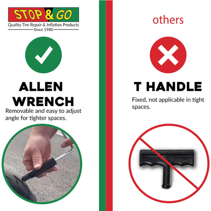 Stop & Go 1000A 22 Piece Tubeless Tire Pocket Plugger Repair Kit for Punctures and Flats on Car, Motorcycle, ATV, Jeep, Truck, & Tractor (15 Mushroom Plugs)