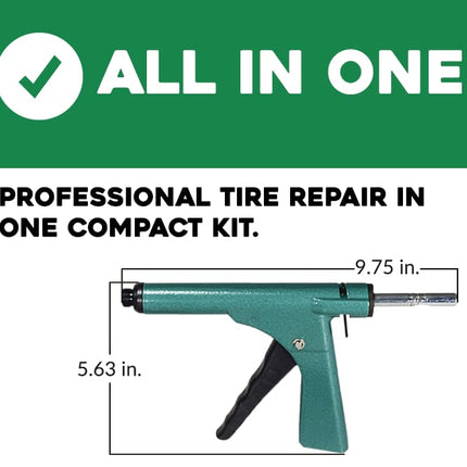 Stop & Go 1075A Tubeless Tire Plugger Repair Kit with 25 Rubber Plugs, Insertion Tool, Reamer, and Laminated Instructions for Motorcycles, ATVs, UTVs, and Cars