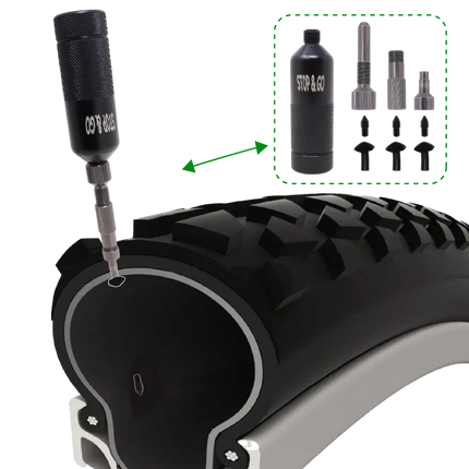 Stop & Go 200 Mini Pocket Plugger Tubeless Tire Repair Kit for Bikes & E-Bikes