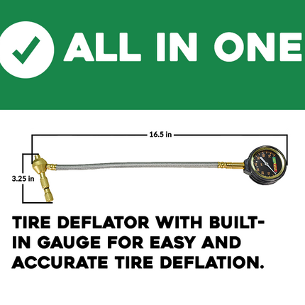 Stop & Go 2010 Rapid Analog Tire Deflator, Accurate 0-80PSI Pressure Gauge for Jeeps, 4x4, ATV, UTV, Truck, and Other Off Road Vehicles