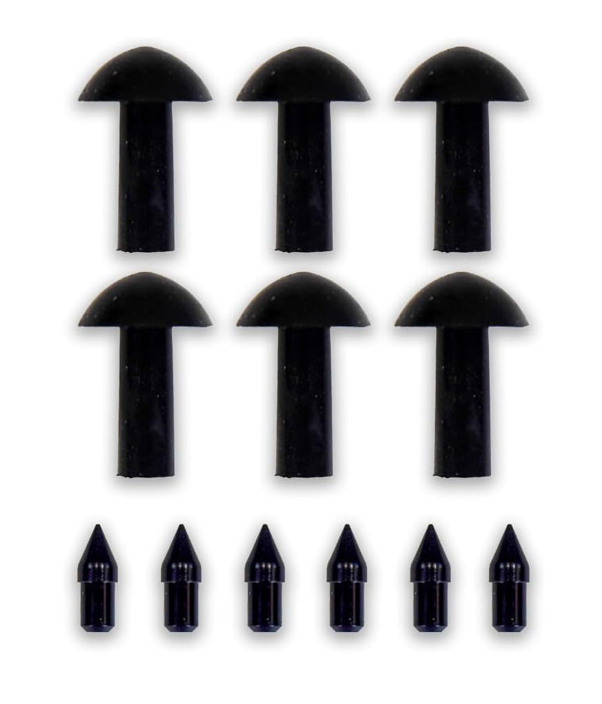 Stop & Go 275 Mini Plugger Refill Kit with 6 Mushroom Plugs and Cone Tips for Punctures and Flats on Bicycle and E-Bike Tubeless Tires, 5/8" Length x 3/16" Shaft Diameter
