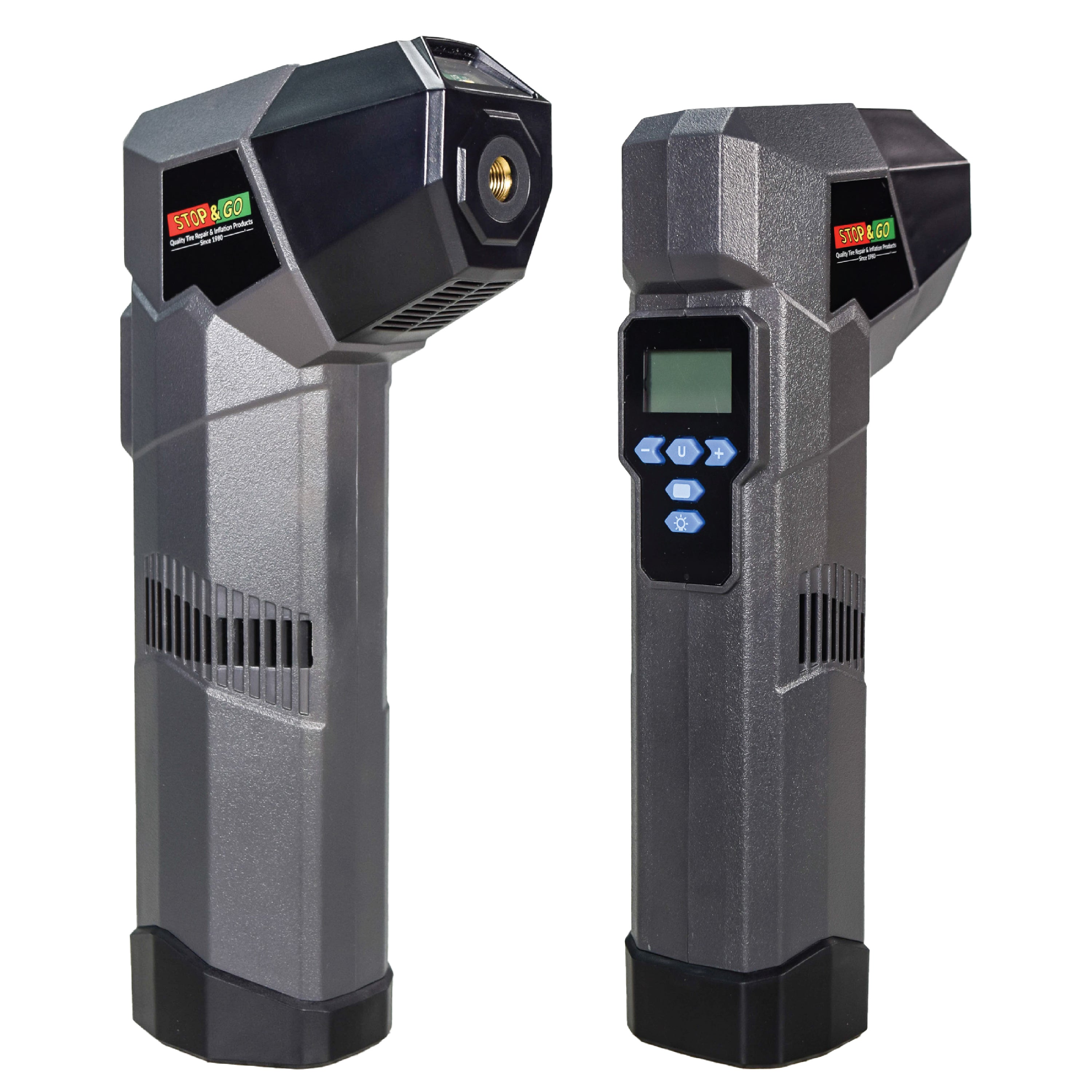 Stop & Go CL-RCP Portable USB Rechargeable Cordless Tire Inflator 120 PSI Compressor w/ Digital Display & Worklight for Cars, Motorcycles, and Bicycles