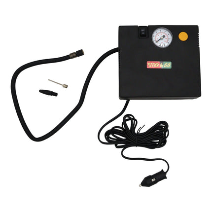 Stop & Go RCP-A37B Air Compressor / Inflater with 12V Car Adapter & Built in LED Light for Automotive, Motorcycle, Scooter, ATV, UTV, Golf Cart, Lawn Mower, or Other Inflation Purposes