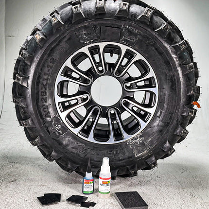 Stop & Go SW1000 14 Piece Emergency External Sidewall Tubeless Tire Repair Kit for Punctures on ATV, UTV, Trailer, Lawnmower, RZRs, Side by Side, & Golf Cart (7 Patches)