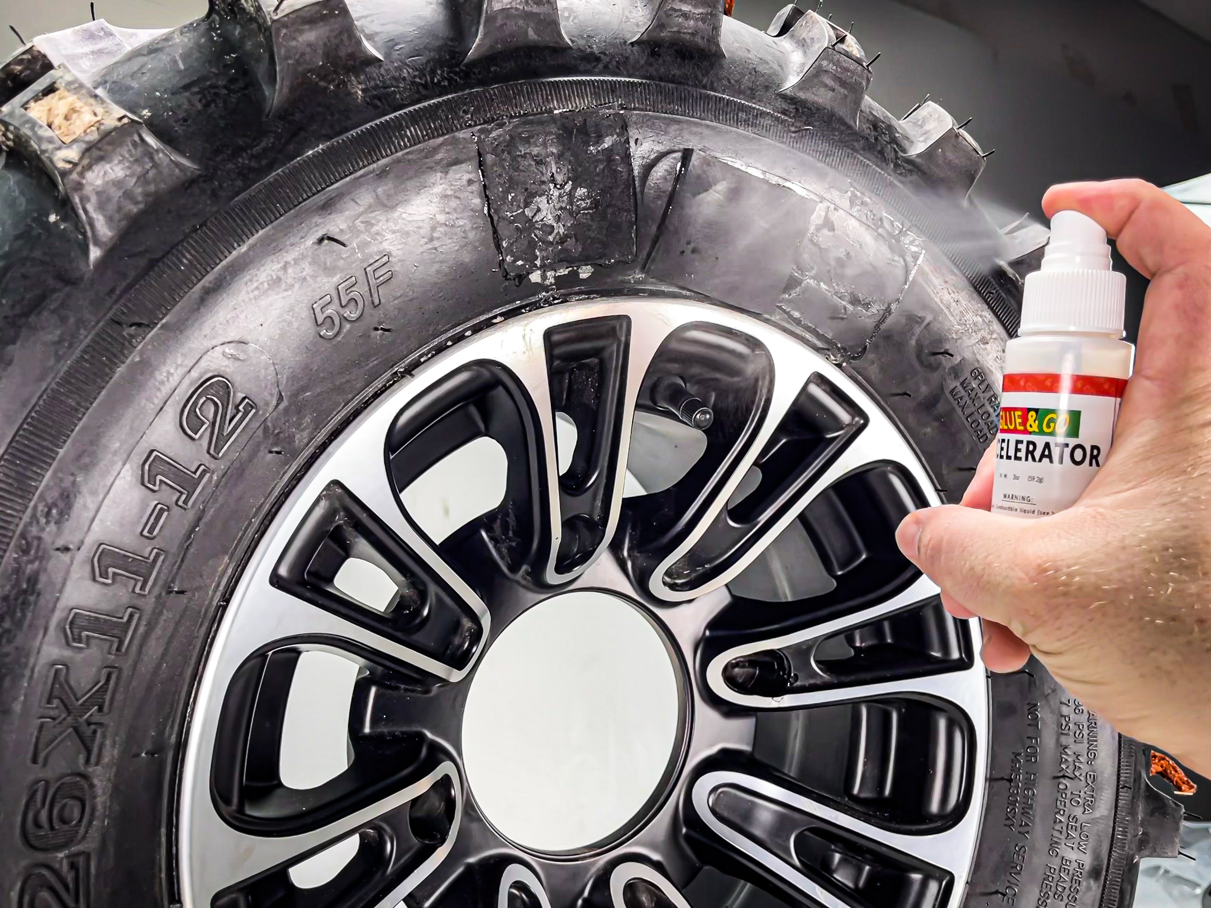 Stop & Go SW1000 14 Piece Emergency External Sidewall Tubeless Tire Repair Kit for Punctures on ATV, UTV, Trailer, Lawnmower, RZRs, Side by Side, & Golf Cart (7 Patches)