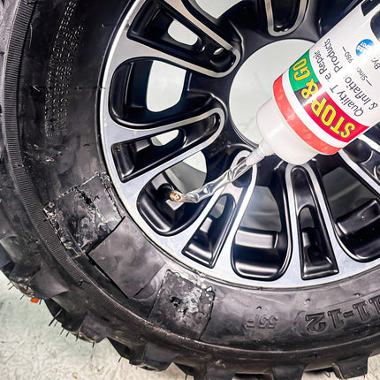 Stop & Go Tire Sealant Premium Flat Preventative  Made in The USA (16 oz) 2 Pack - Prevents Flats & Repairs Punctures for Tube or Tubeless Tires on Bikes, ATVs, Cars, and More