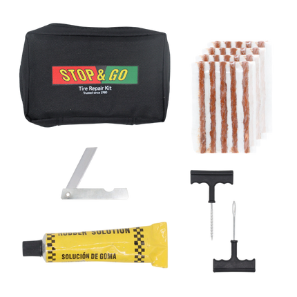 Stop & Go 1020 25 Piece Tubeless T-Handle Rope Plug Tire Repair Kit for Punctures or Flats on Car, Motorcycle, ATV, Jeep, Truck, & Tractor (20 Plugs)