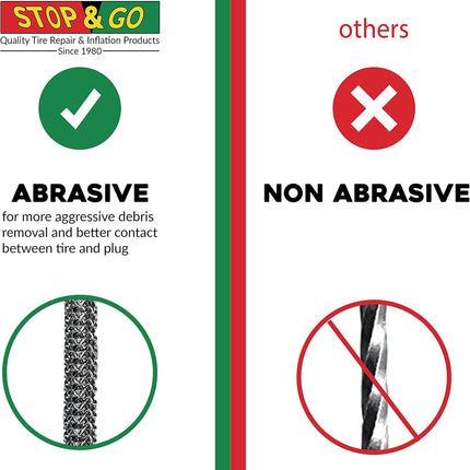 Stop & Go 1020 25 Piece Tubeless T-Handle Rope Plug Tire Repair Kit for Punctures or Flats on Car, Motorcycle, ATV, Jeep, Truck, & Tractor (20 Plugs)
