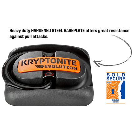 Kryptonite Evolution Ground Anchor 2.09 lbs. - Permanent Locking Point for Use Indoors or Outdoors to Keep Bicycles; E-Bikes; Scooters Safe (004738)