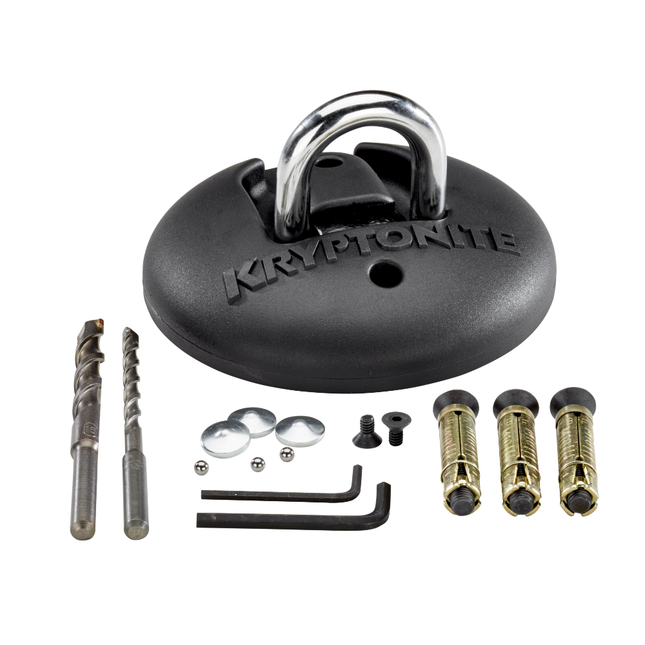 Kryptonite Stronghold Anchor 6.10 lbs. - Permanent Locking Point for Use Indoors or Outdoors to Keep Bicycles; E-Bikes; Scooters Safe (330202)