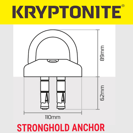 Kryptonite Stronghold Anchor 6.10 lbs. - Permanent Locking Point for Use Indoors or Outdoors to Keep Bicycles; E-Bikes; Scooters Safe (330202)