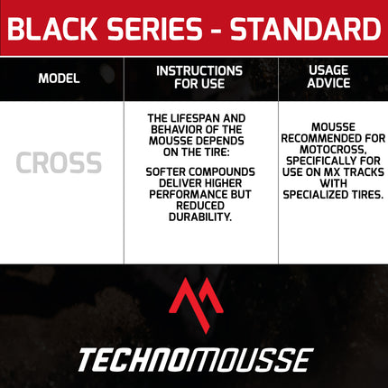 Technomousse 80/100/21 Dirt Bike Front Tire Mousse Insert Black Series M005 Standard Compound - Enduro Motocross Foam Tire Tube - Puncture and Cut Resistant