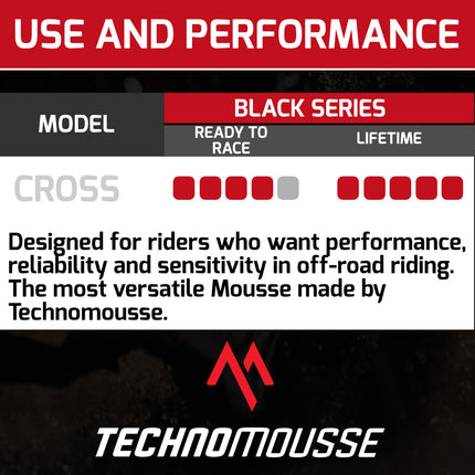 Technomousse 110/90/19 Dirt Bike Rear Tire Mousse Insert Black Series M006 Standard Compound - Enduro Motocross Foam Tire Tube - Puncture and Cut Resistant