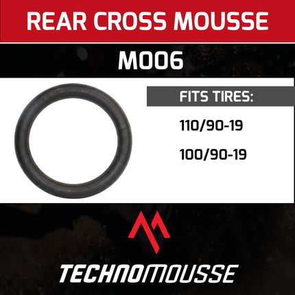 Technomousse 110/90/19 Dirt Bike Rear Tire Mousse Insert Black Series M006 Standard Compound - Enduro Motocross Foam Tire Tube - Puncture and Cut Resistant