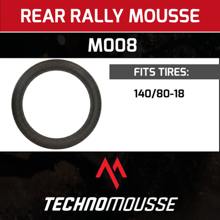 Technomousse 140/80/18 Dirt Bike Rear Tire Mousse Insert Rally Series M008 Standard Compound - Enduro Motocross Foam Tire Tube - Puncture and Cut Resistant